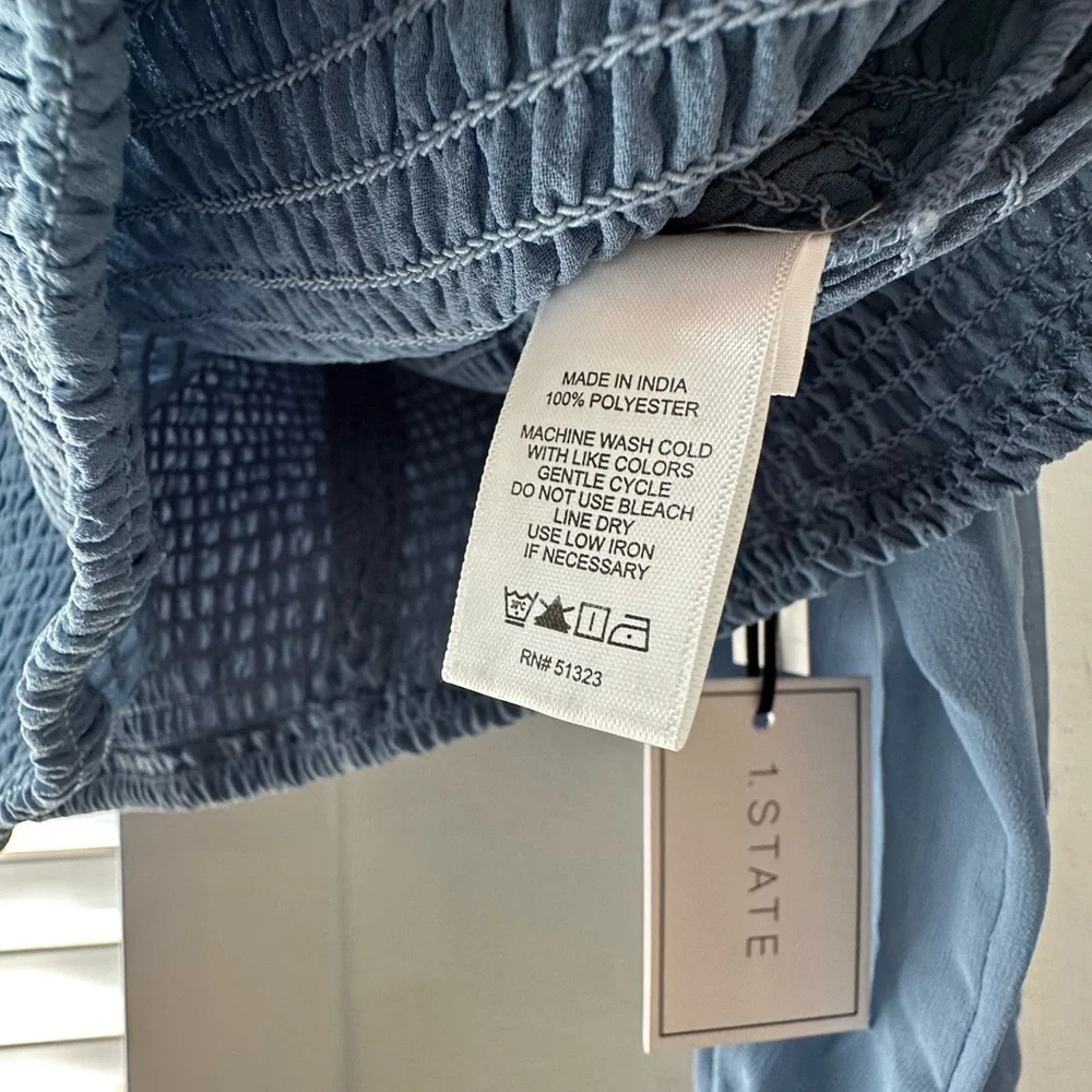 Nordstrom Powder Blue Smocked Blouse - Picture 10 of 14
